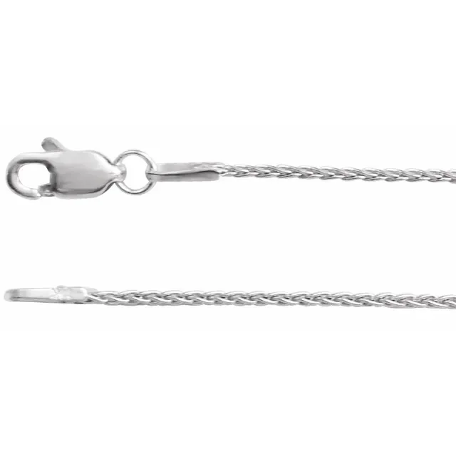 14K White Gold 1 mm Wheat 20" Chain