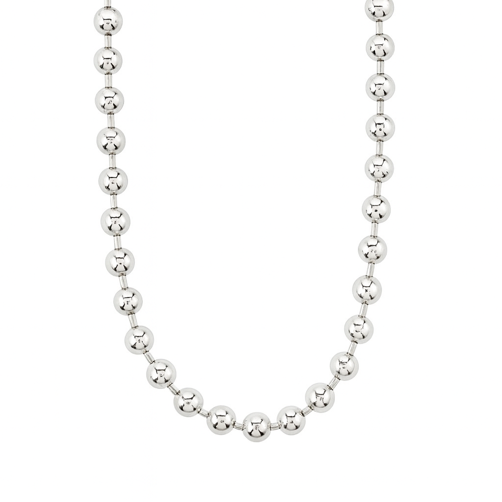 Air Bead Necklace Silver Plated