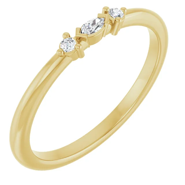 14K Yellow Gold .07 CTW Natural Diamond Stackable Ring