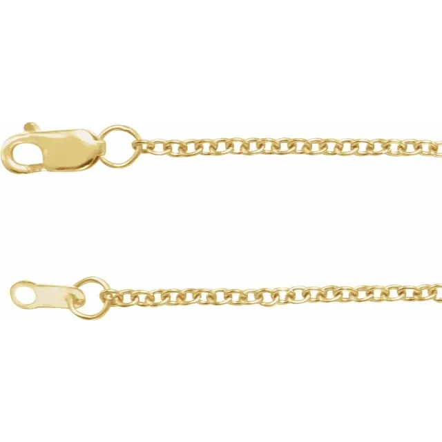 14K Yellow Gold 1.5 mm Cable 18" Chain