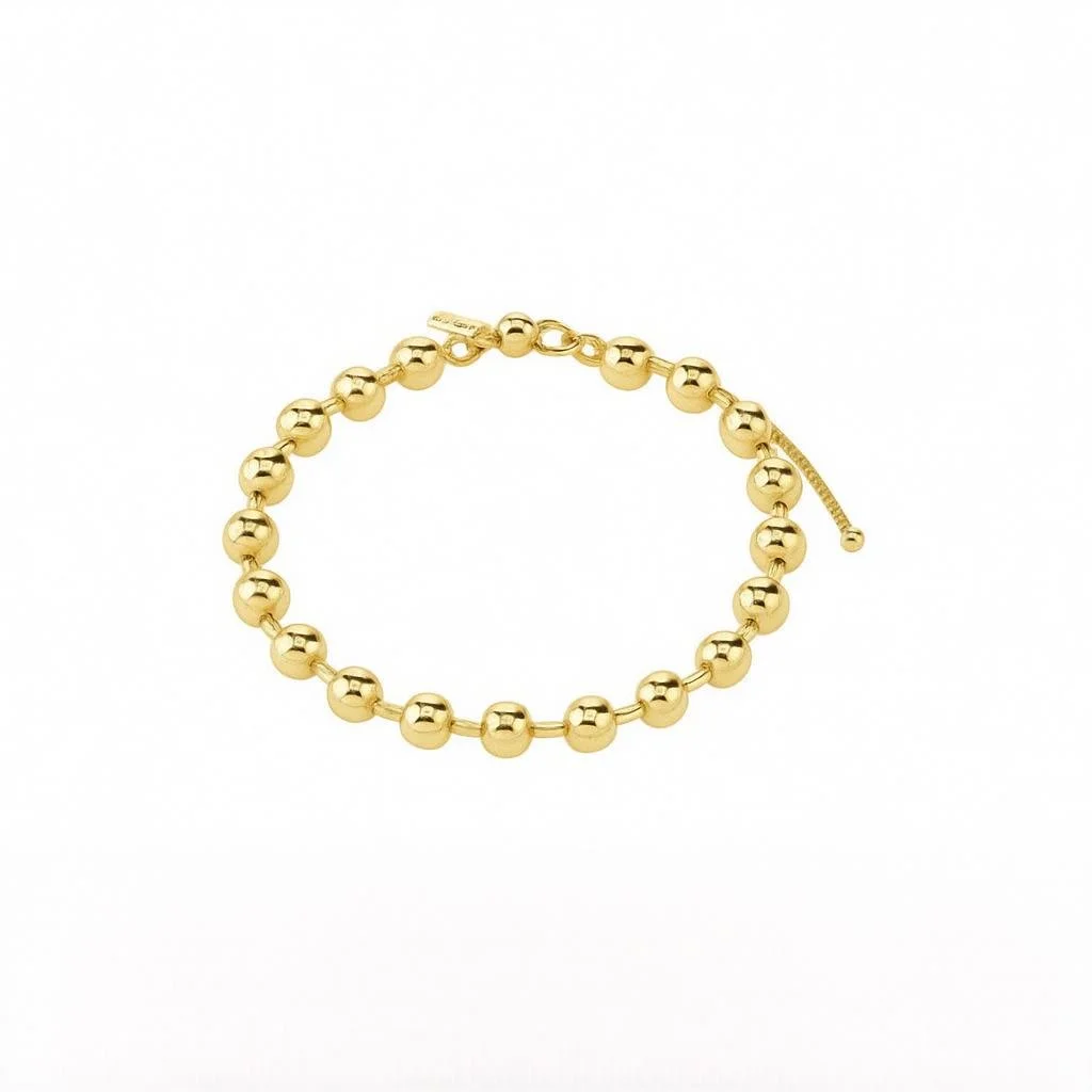 14K Yellow Gold-Filled 6 mm Elastic Bead 6 1/2" Bracelet