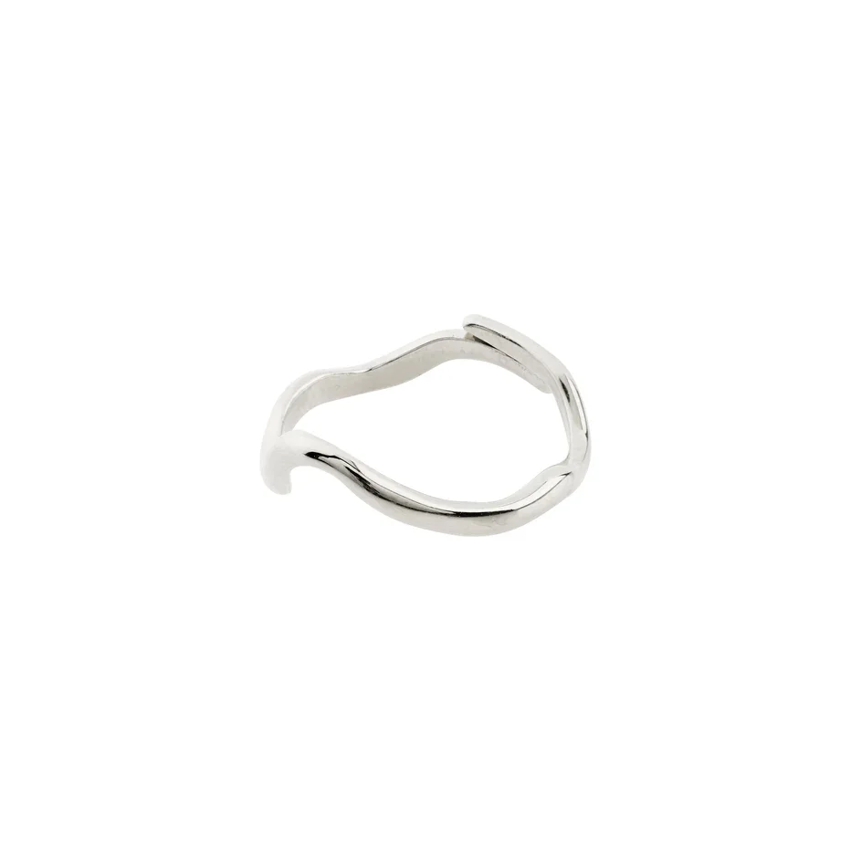 ALBERTE organic shape silver-plated ring.