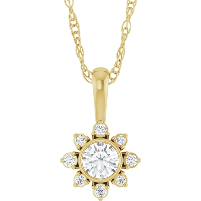 14K Yellow Gold 1/5 CTW Natural Diamond 18" Necklace