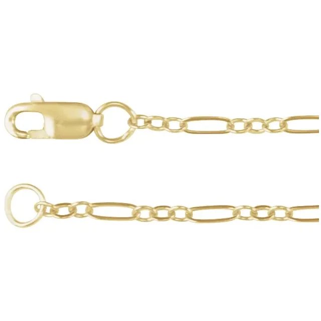 14K Yellow Gold-Filled 1.8 mm Figaro 16" Chain