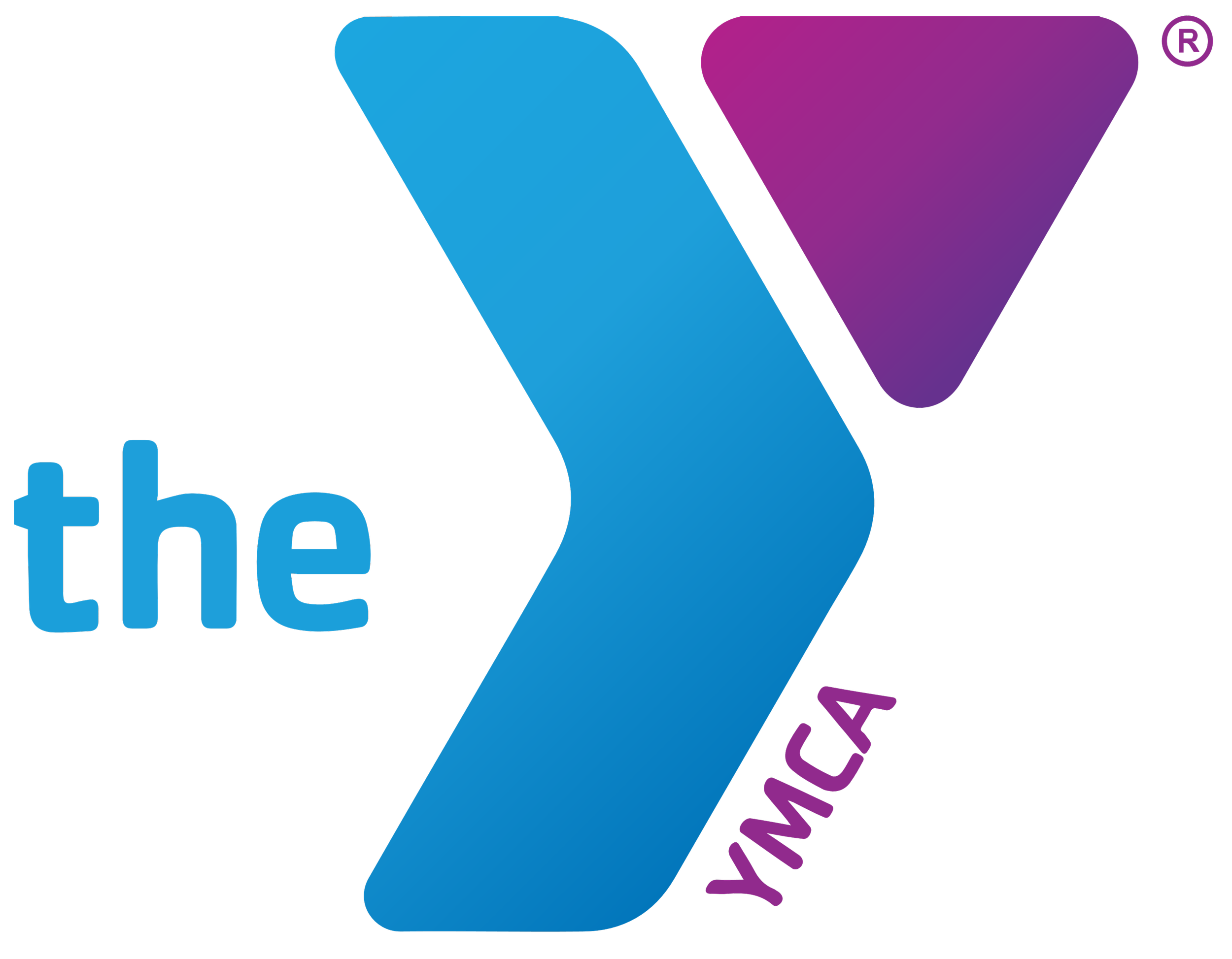 The YMCA logo with a large blue Y and the words "the YMCA" in blue and purple letters.