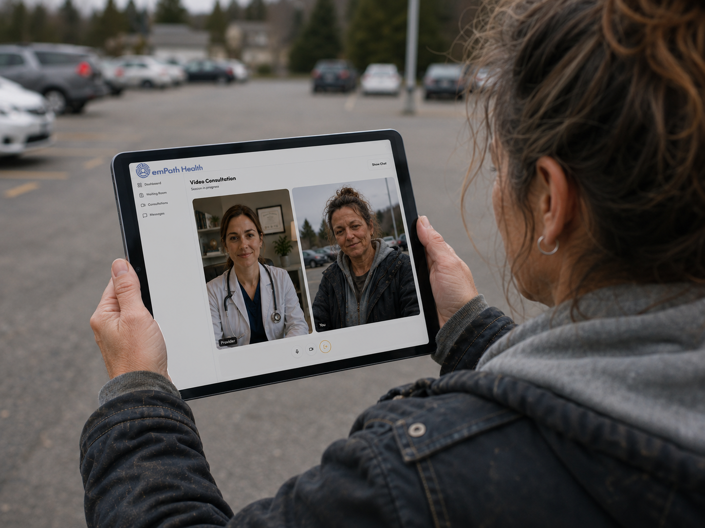 Patient in a same day telehealth visit using emPath