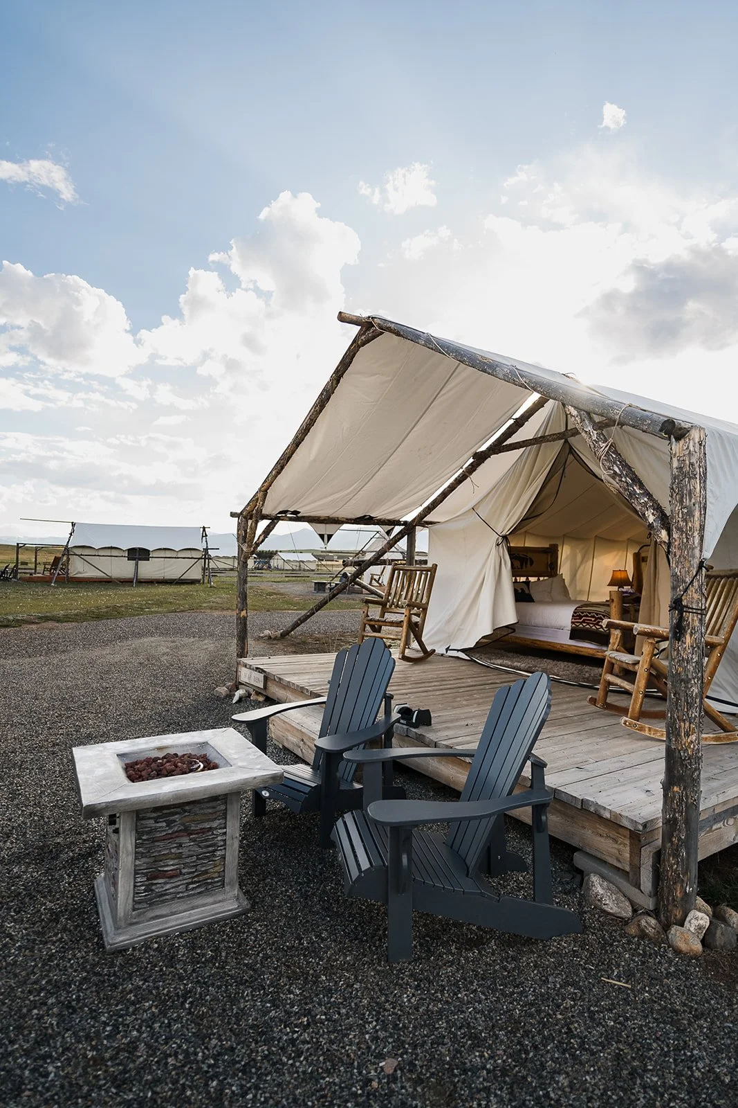 View of the sunrise at Yellowstone Dreamin Retreat