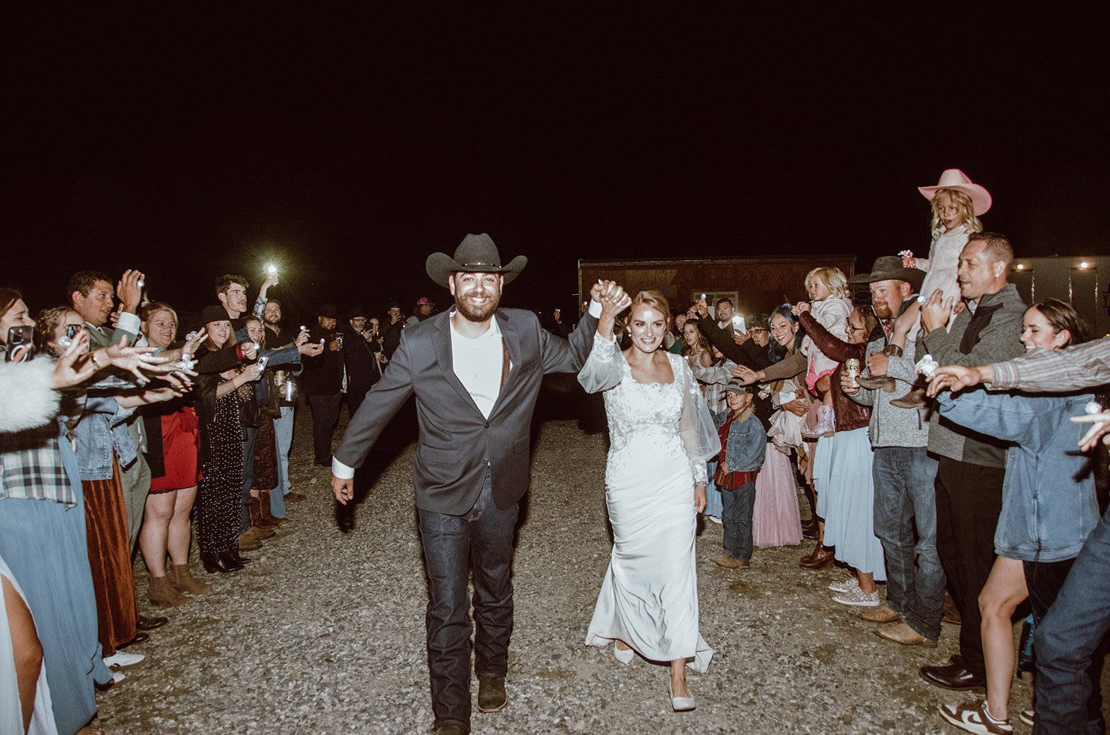 Wedding Couple exit - Yellowstone Dreamin Retreat