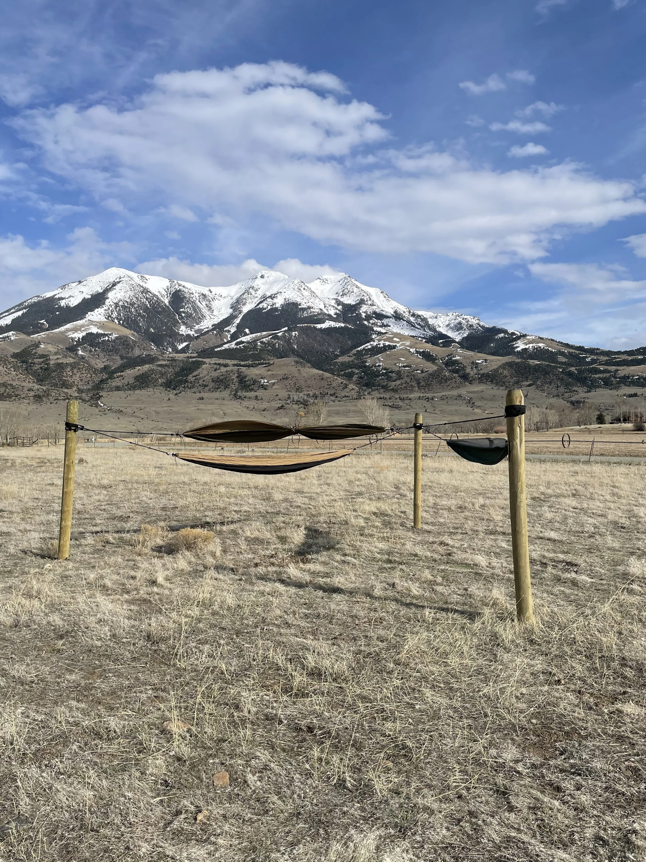 Hammocks for guest use at Yellowstone Dreamin Retreat
