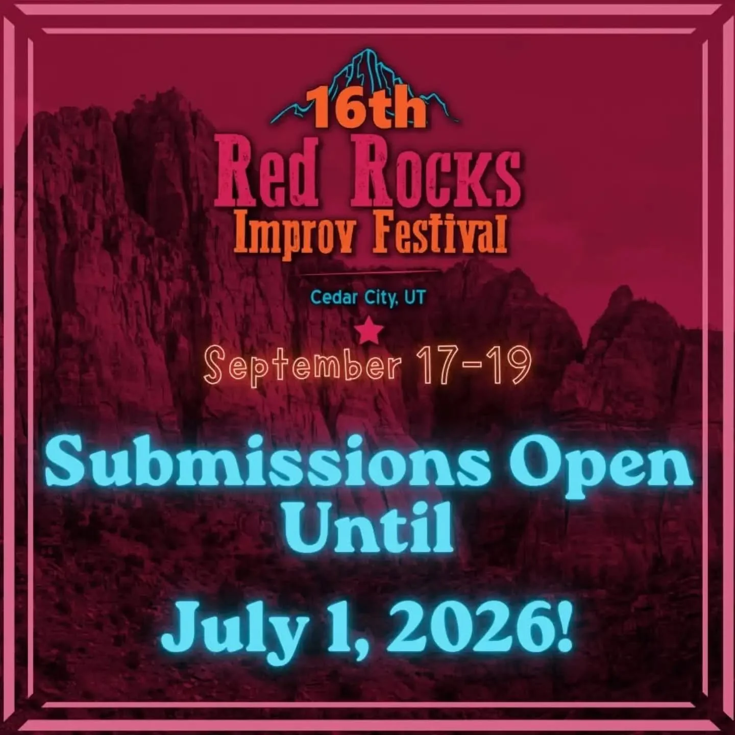 Improv friends! Time is running out to submit to this year's Red Rocks Improv Festival! Head over to otccomedy.com/rrif now! 
#improv #improvfestival #rrif16 #utahimprov #ucb