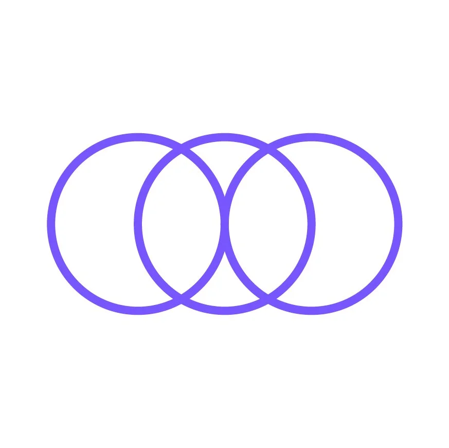 Four overlapping purple circles on a white background.