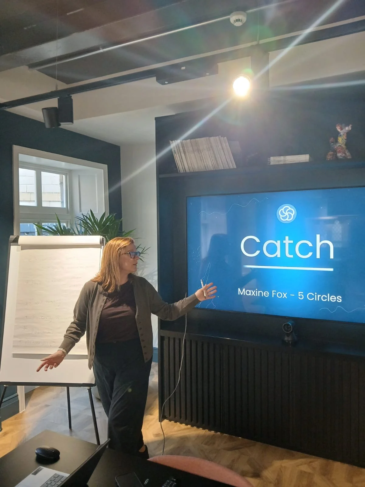 Maxine Fox delivering a Catch workshop. Catch teaches how to understand the difference between marketing, business development and sales. It will teach you a three step business development process.