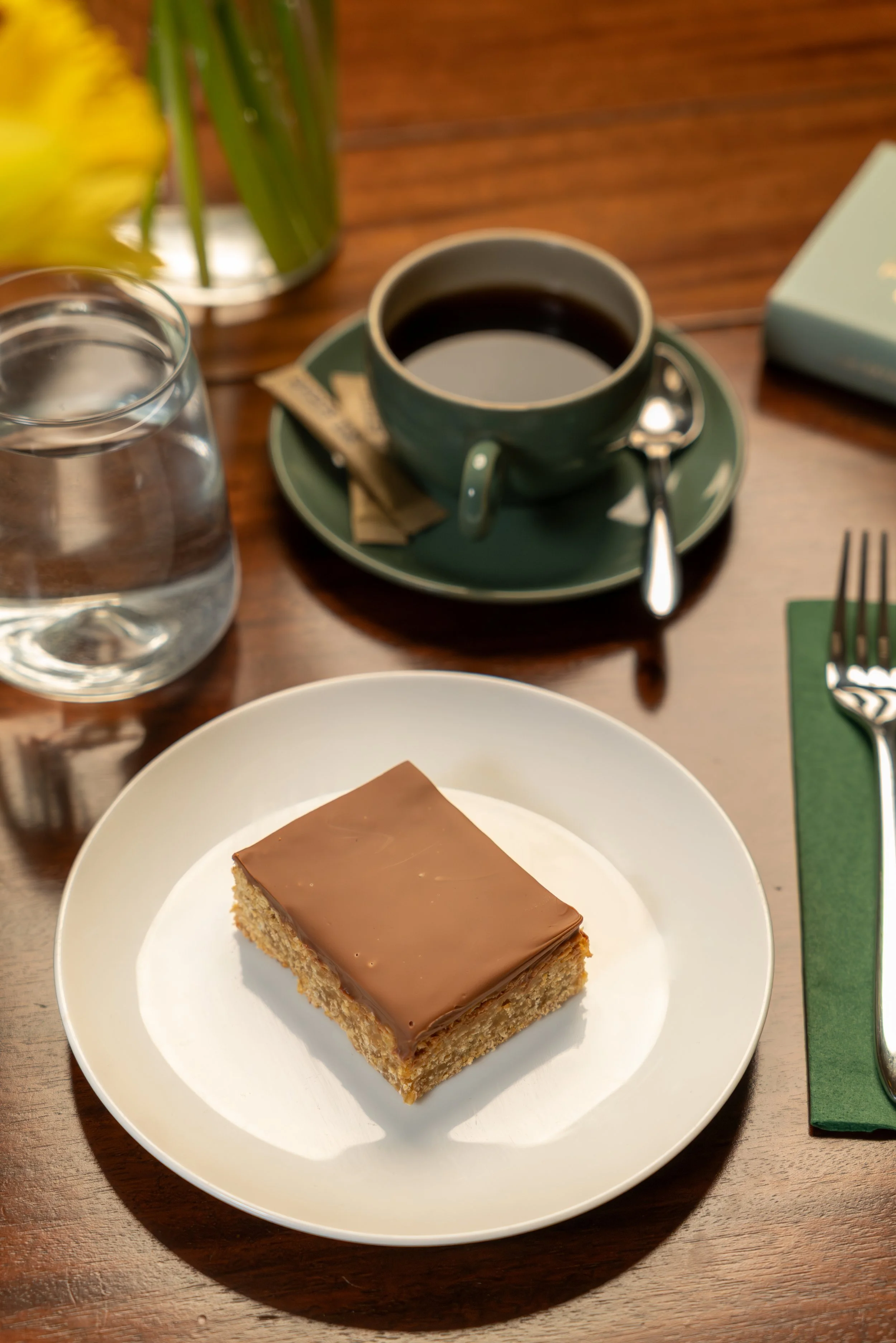 Our oaty flapjack, upgraded with a thick Callebaut Milk Chocolate topping.