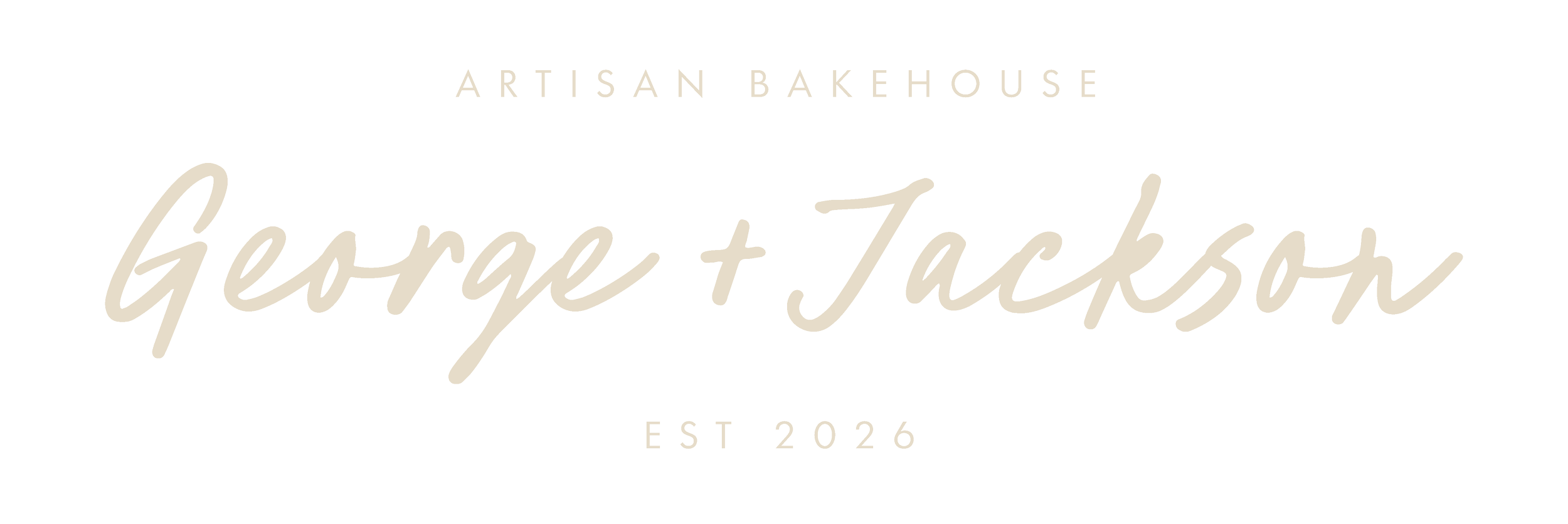Logo for George + Jackson Artisan Bakehouse, established in 2026.