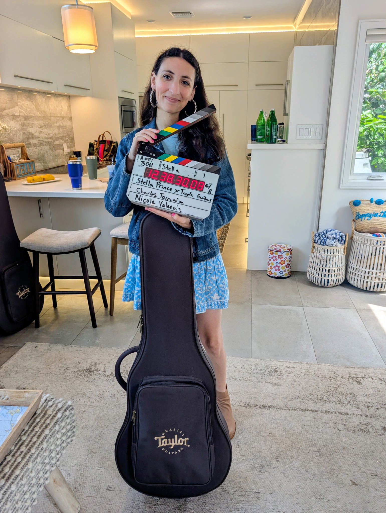 Filming Stella's first brand deal with Taylor Guitars, April 2026.