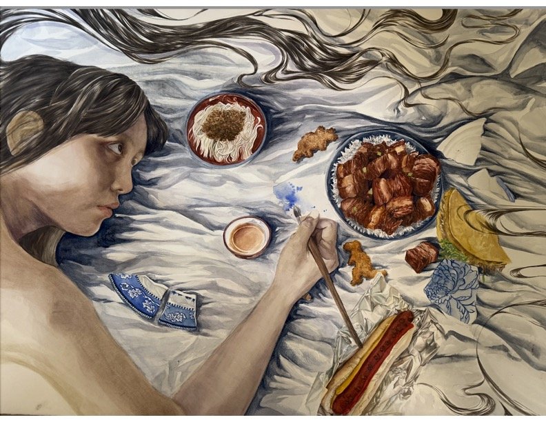 Self Portrait, 2026, 22 x 30 in, watercolor on paper