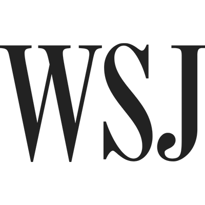 The logo of The Wall Street Journal, featuring the initials 'WSJ' in black on a white background.