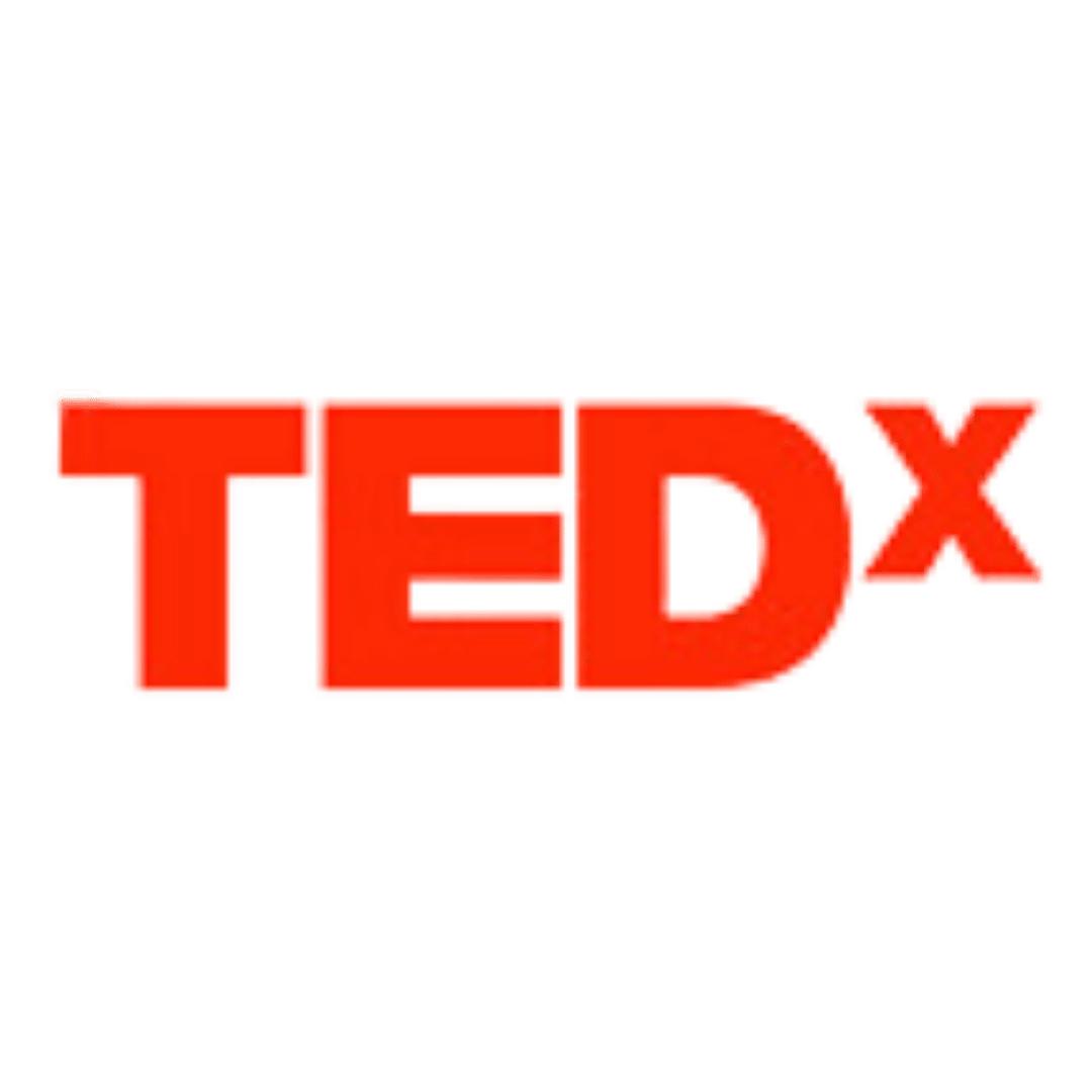 TEDx logo in red with a black background.