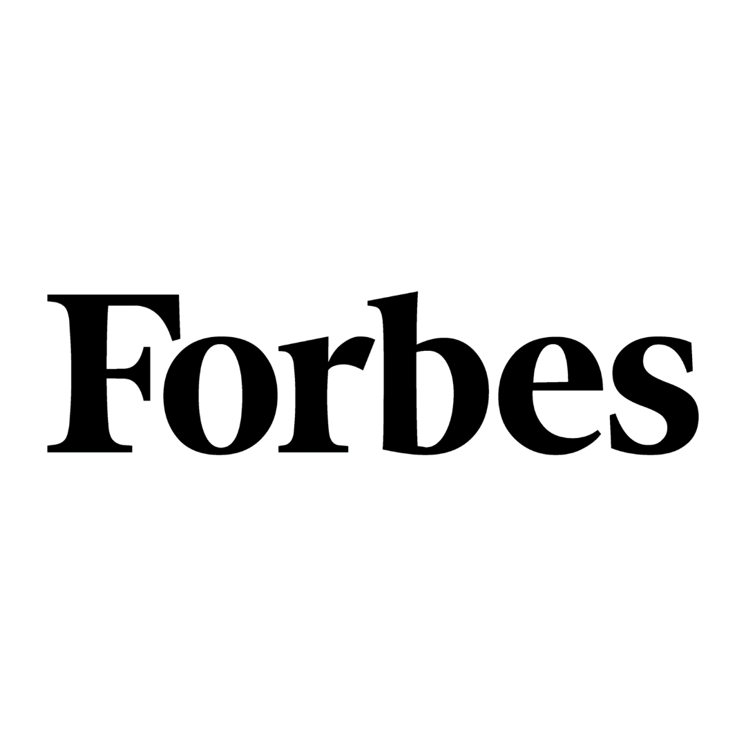 Black background with the white Forbes logo in the center.