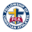 Fellowship of Christian Athletes logo featuring a blue cross and circle with text.