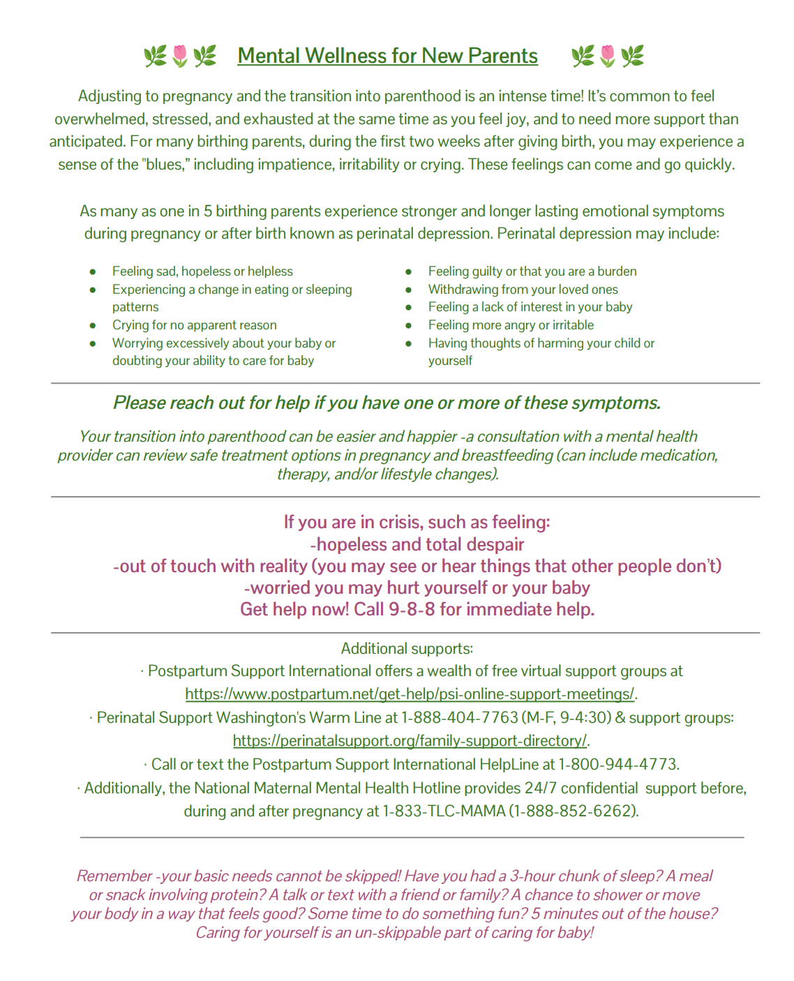 Mental Wellness for New Parents