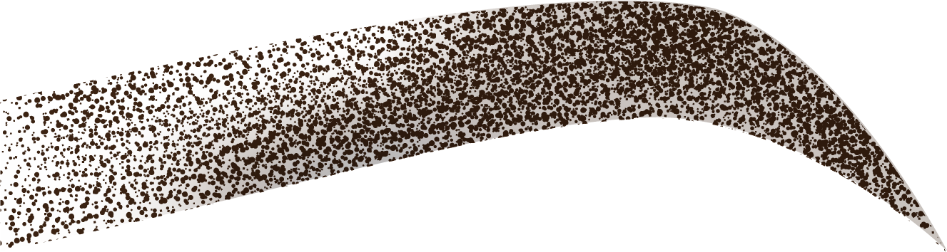 Abstract digital artwork with a brown background and a curved pattern of brown dots.