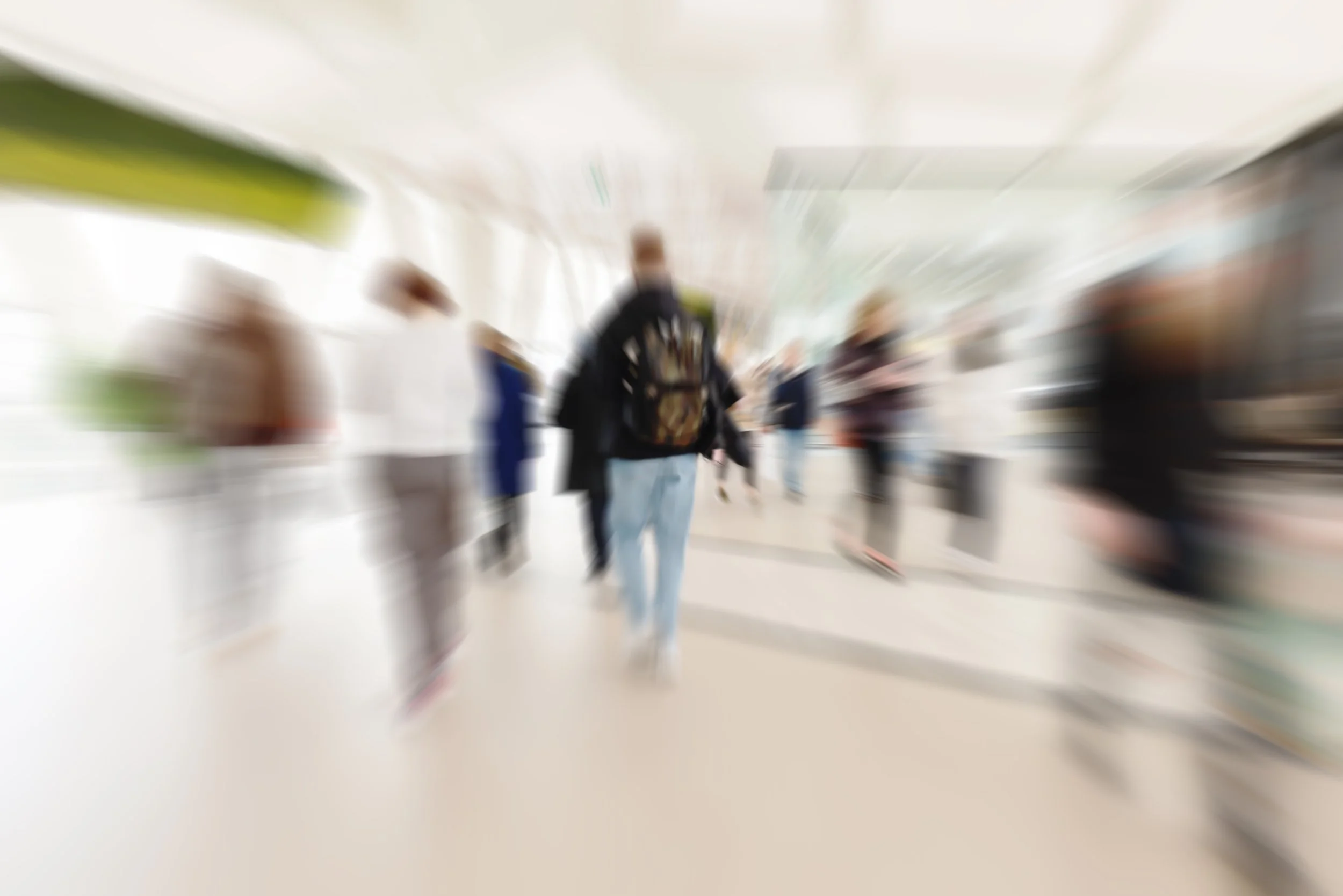 Blurred image of people in an office