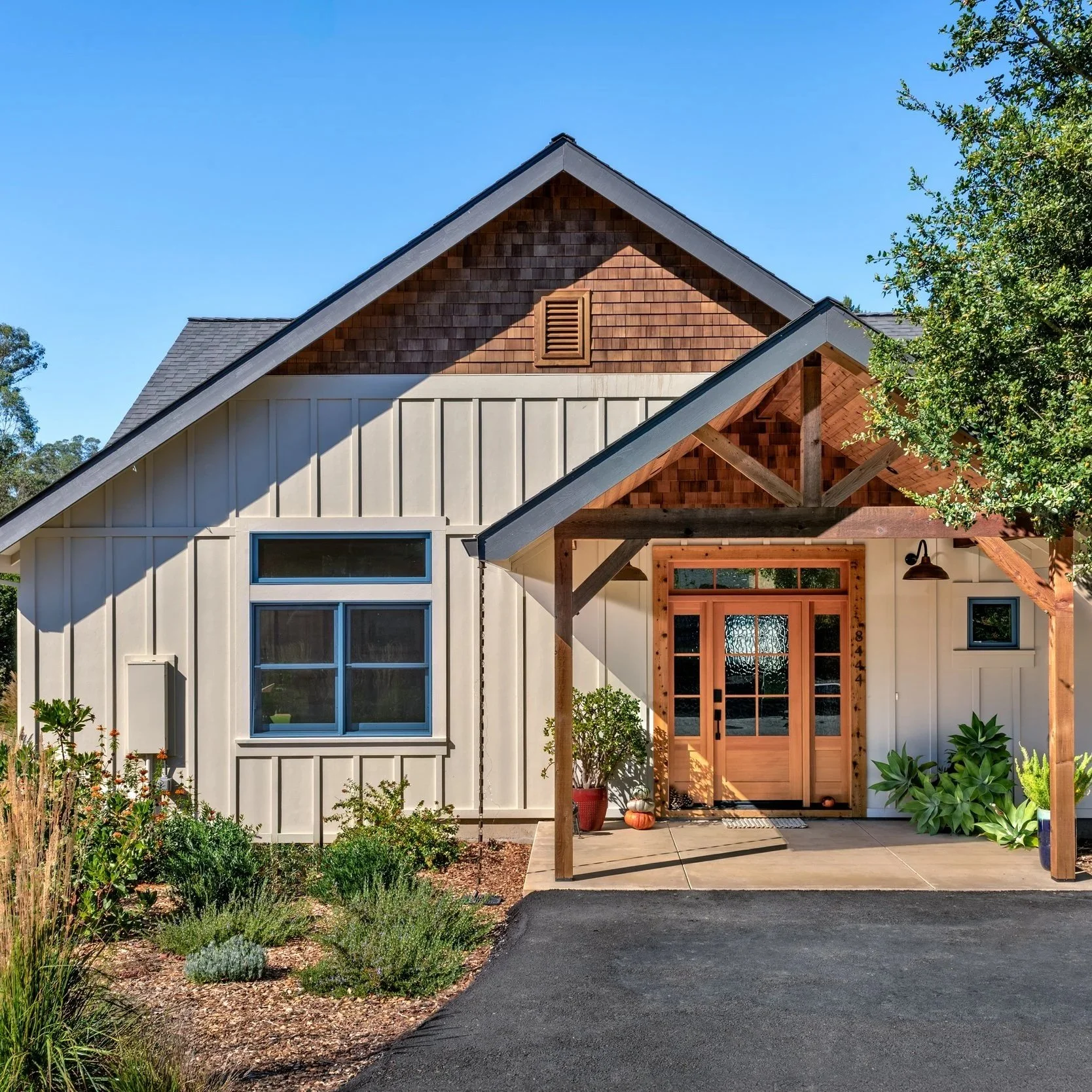 Modern Farmhouse located in Sebastopol with high ceilings and natural wood accents