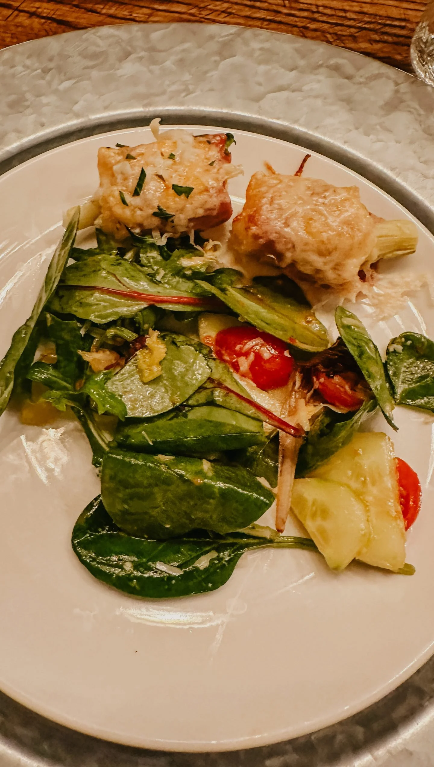 Prosciutto-Wrapped Artichoke Hearts &amp; Salad