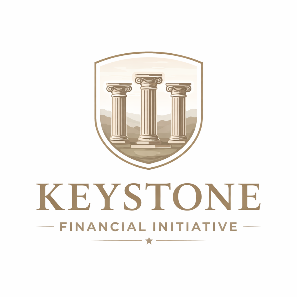 Logo for Keystone Financial Initiative featuring three columns within a shield and the text 'KEYSTONE FINANCIAL INITIATIVE' underneath.