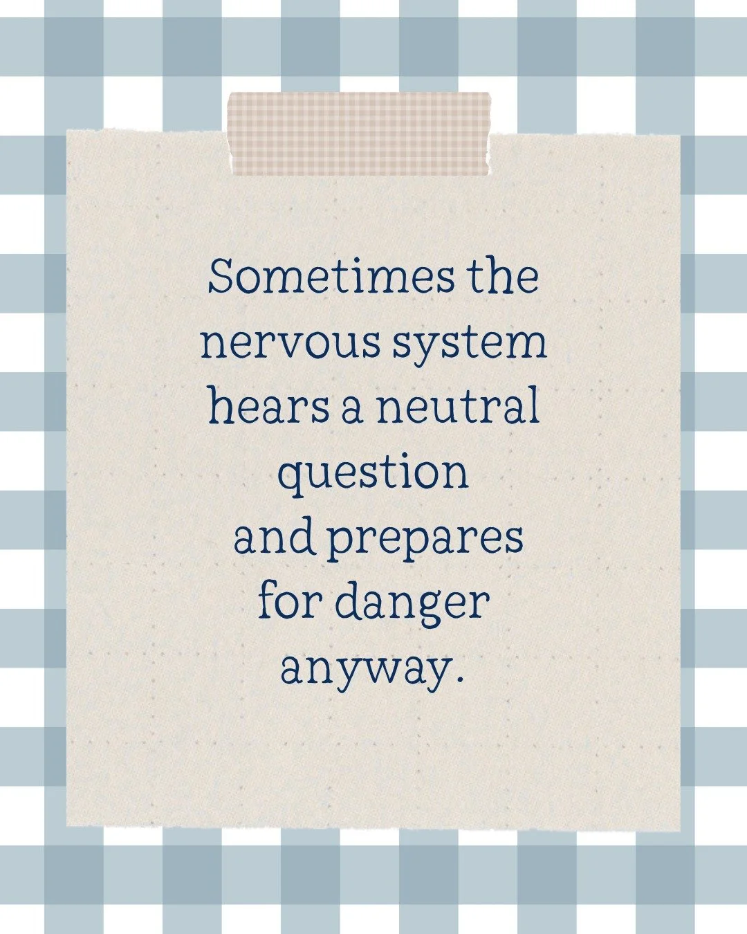 I&rsquo;ve been noticing this in myself more lately.

How quickly my body can shift in response to something that isn&rsquo;t actually threatening.

A neutral question.
A simple moment.
And suddenly I&rsquo;m bracing, explaining, managing something t