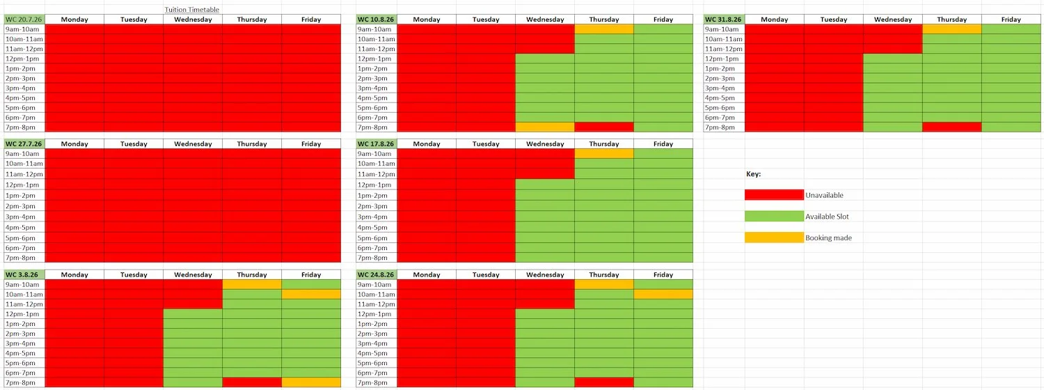 Summer Timetable 2026