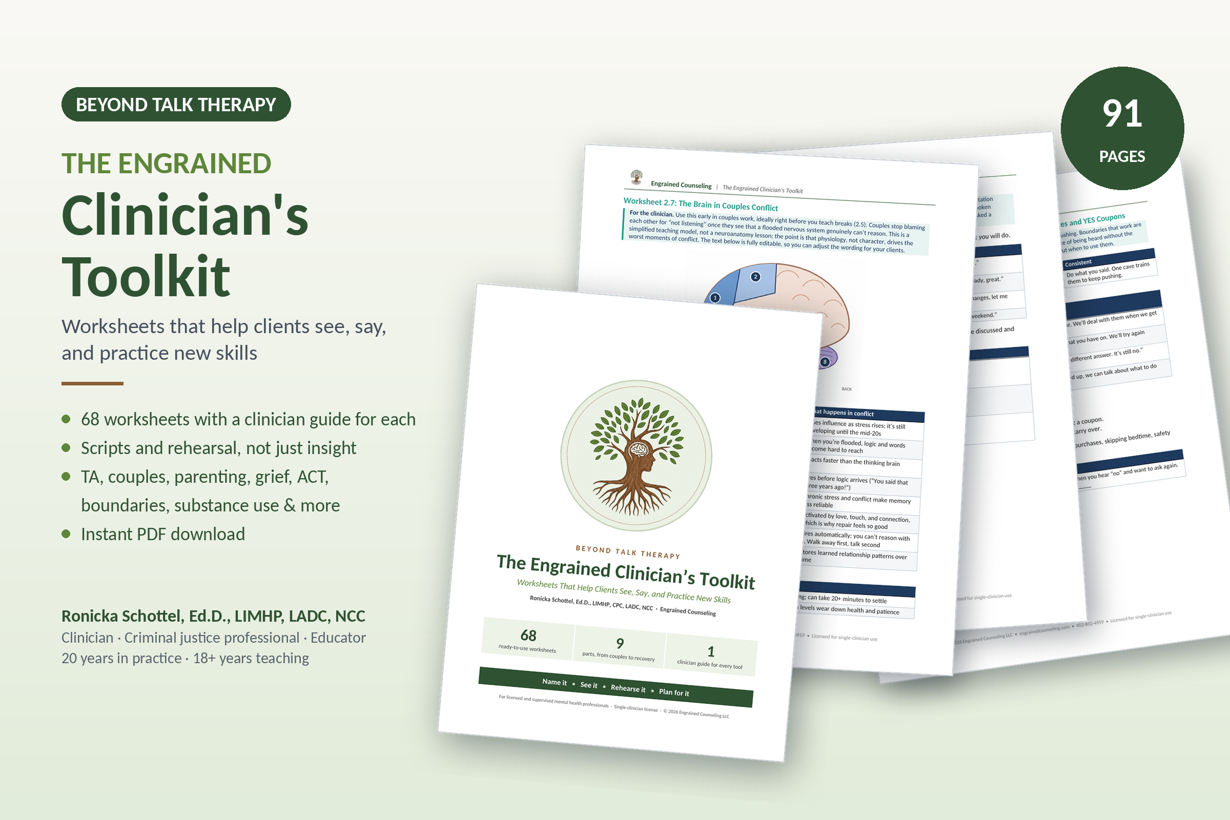 The Engrained Clinician’s Toolkit: Beyond Talk Therapy Worksheets for Therapists
