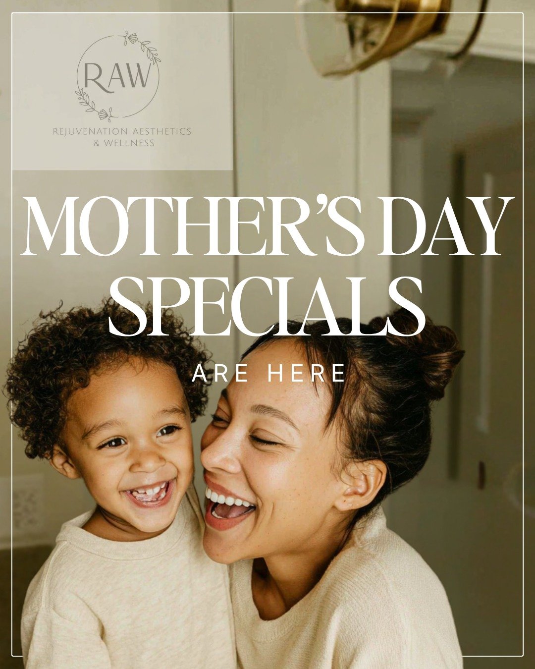✨ MAY MOTHER&rsquo;S DAY SPECIALS ✨
*All Services Booked in May include a FREE B12 Shot*

This month is all about celebrating her&hellip; or you 🤍
Because feeling rested, radiant, and confident is something you deserve.

🌿 The Rested and Radiant Bu