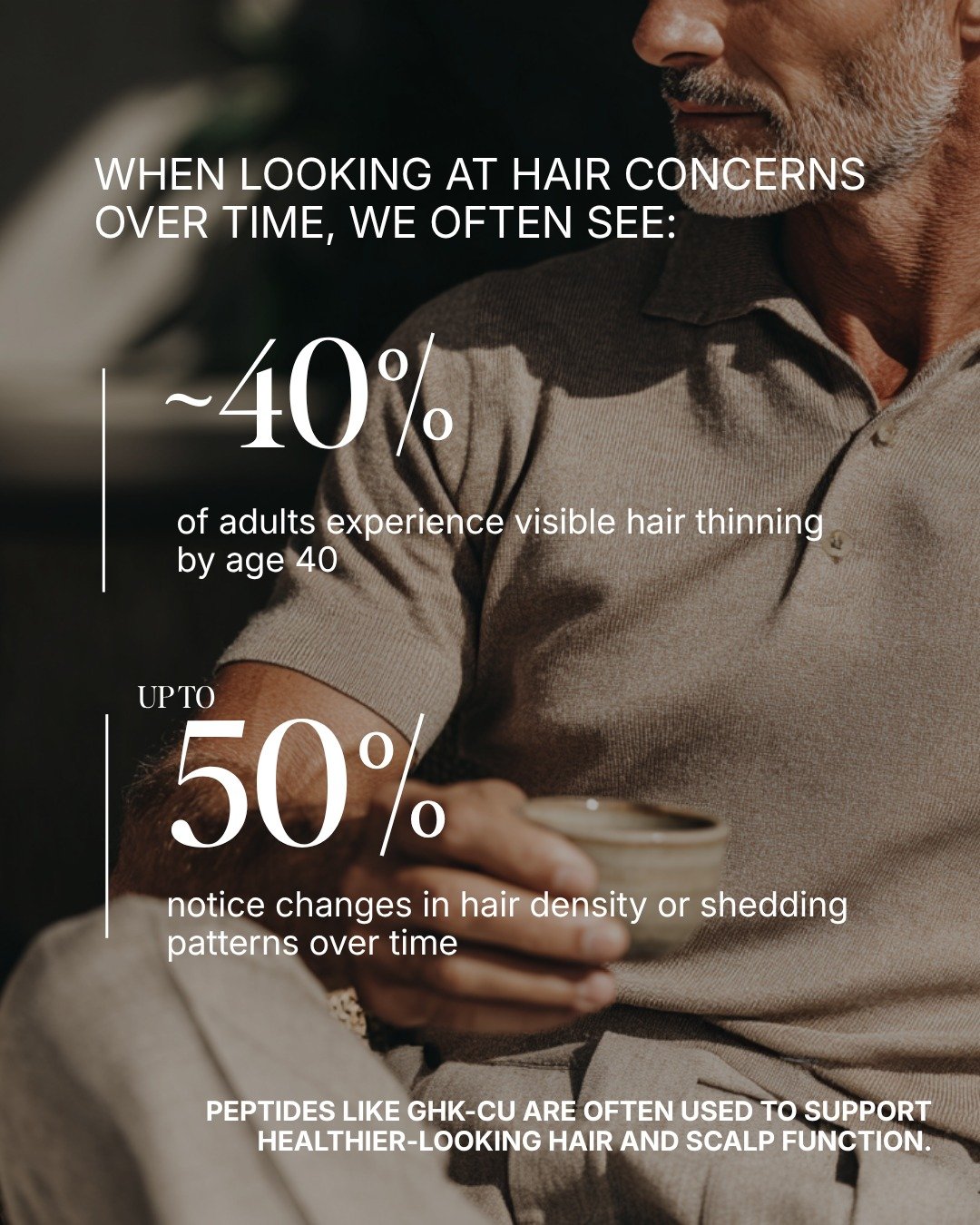 Hair changes don&rsquo;t happen overnight ,but they do happen over time. 
Thinning, shedding, and changes in density are more common than most people think&hellip; especially as we age. 

The key is catching it early and supporting your body at the r