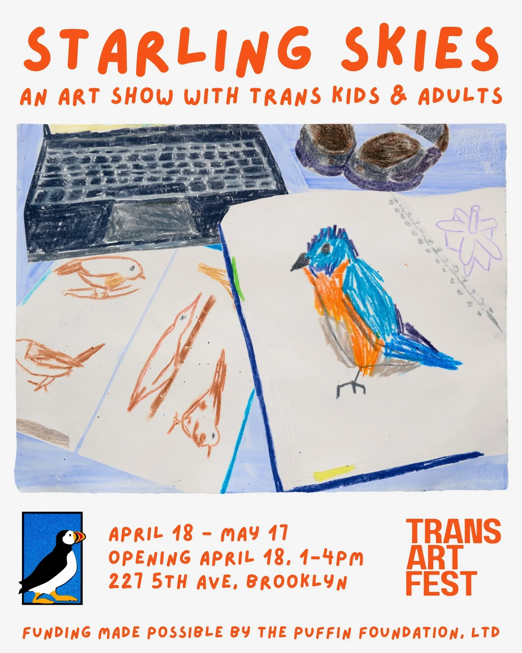 trans art fest poster for starling skies exhibition