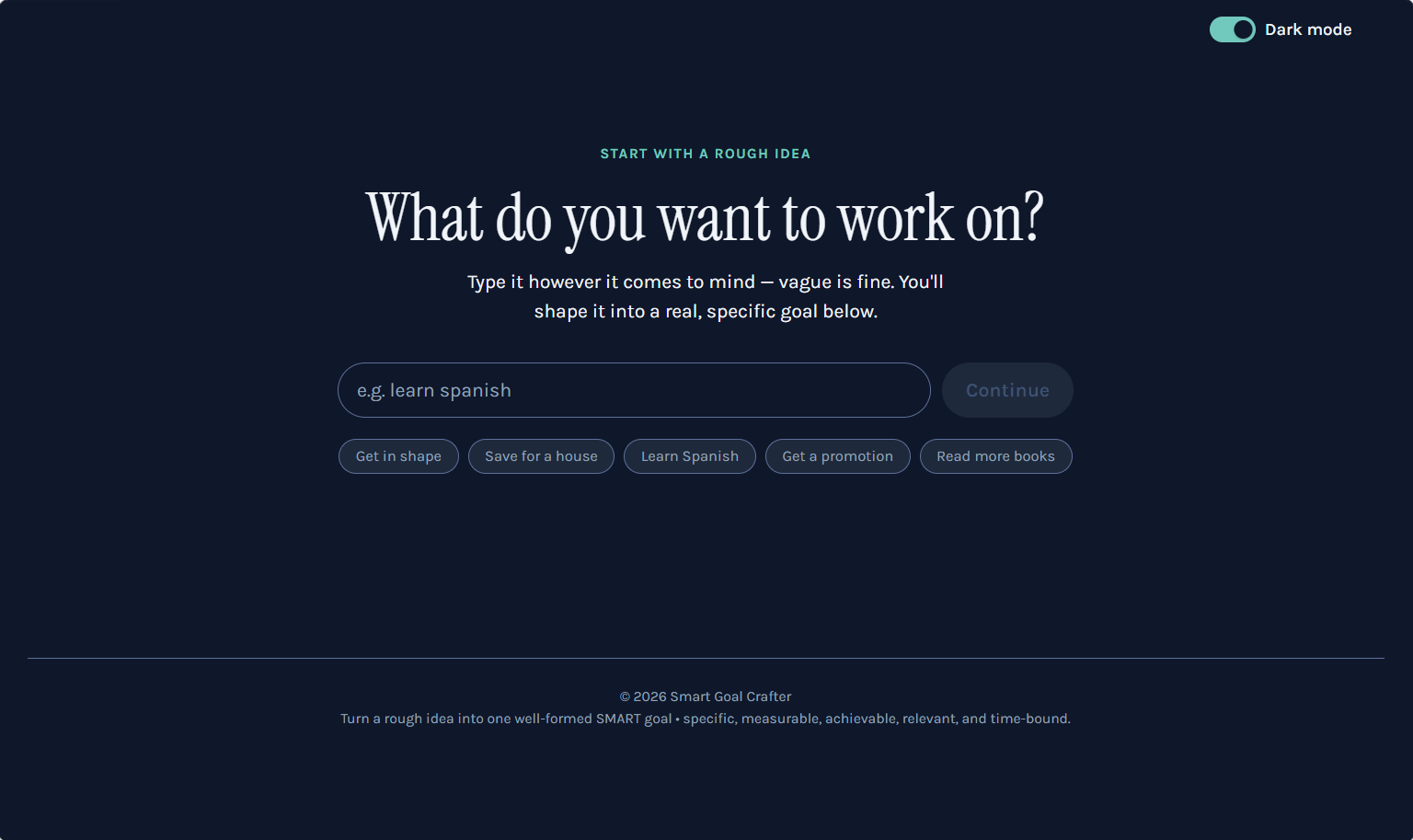 Smart Goal Crafter Website