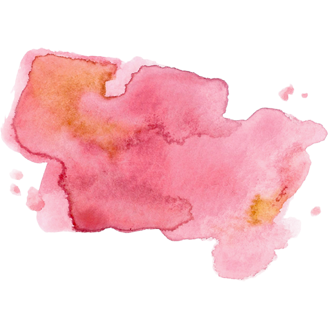 Watercolor map of Africa in pink and orange hues.