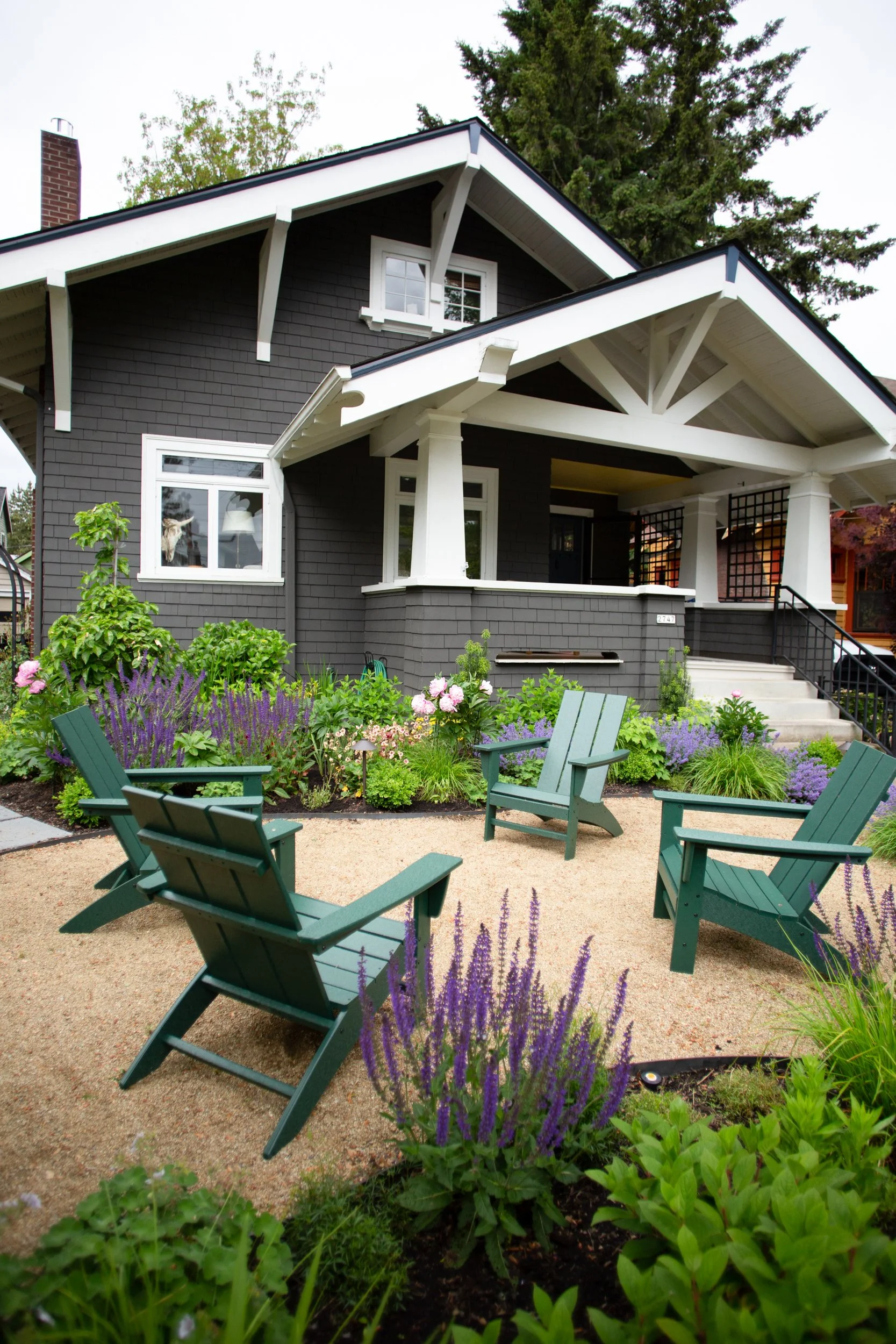 Salvia and decomposed granite no-lawn garden design by Garden Riot Designs