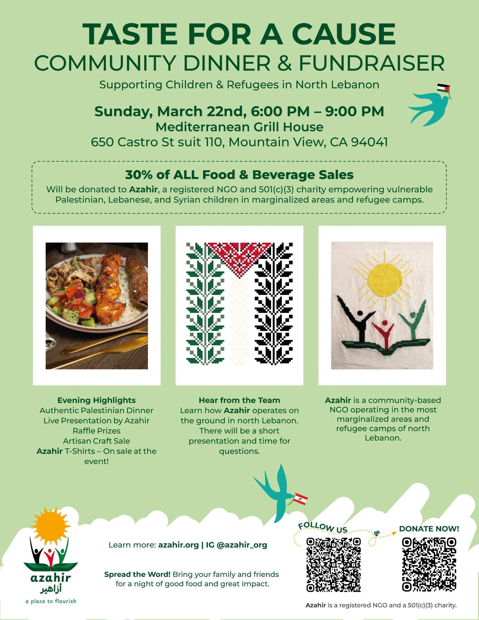 Taste for a Cause | Community Dinner &amp; Fundraiser for Northern Lebanon Children &amp; Families