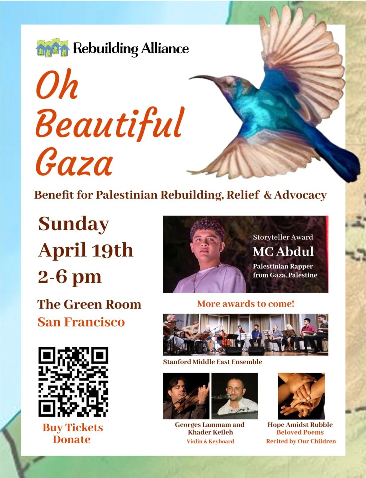 Oh Beautiful Gaza - MC Abdul, Georges Lammam &amp; Khader Keileh, Stanford Middle East Ensemble &amp;  Hope Amidst Rubble