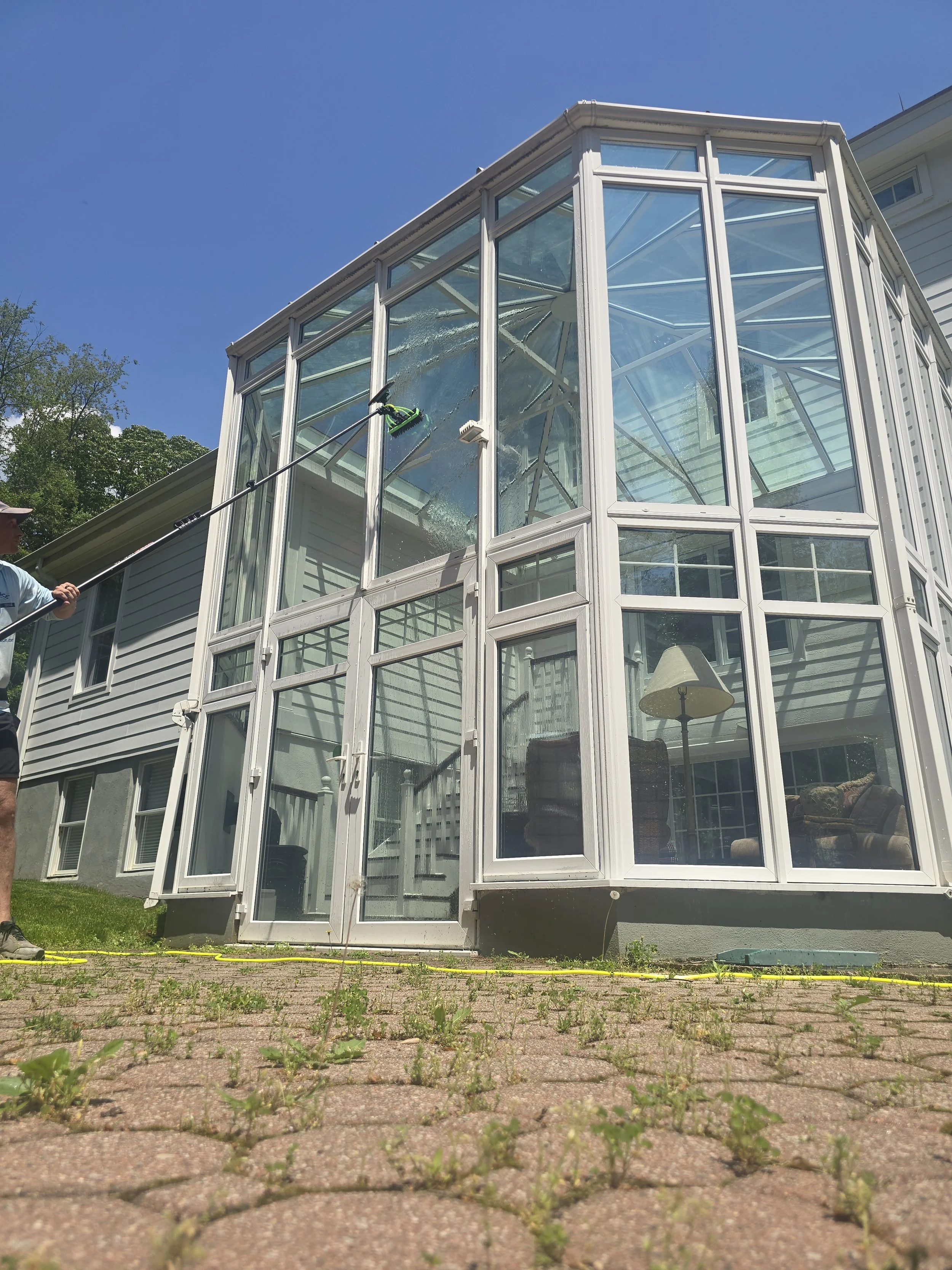 Using WFP Equipment to clean a sunroom