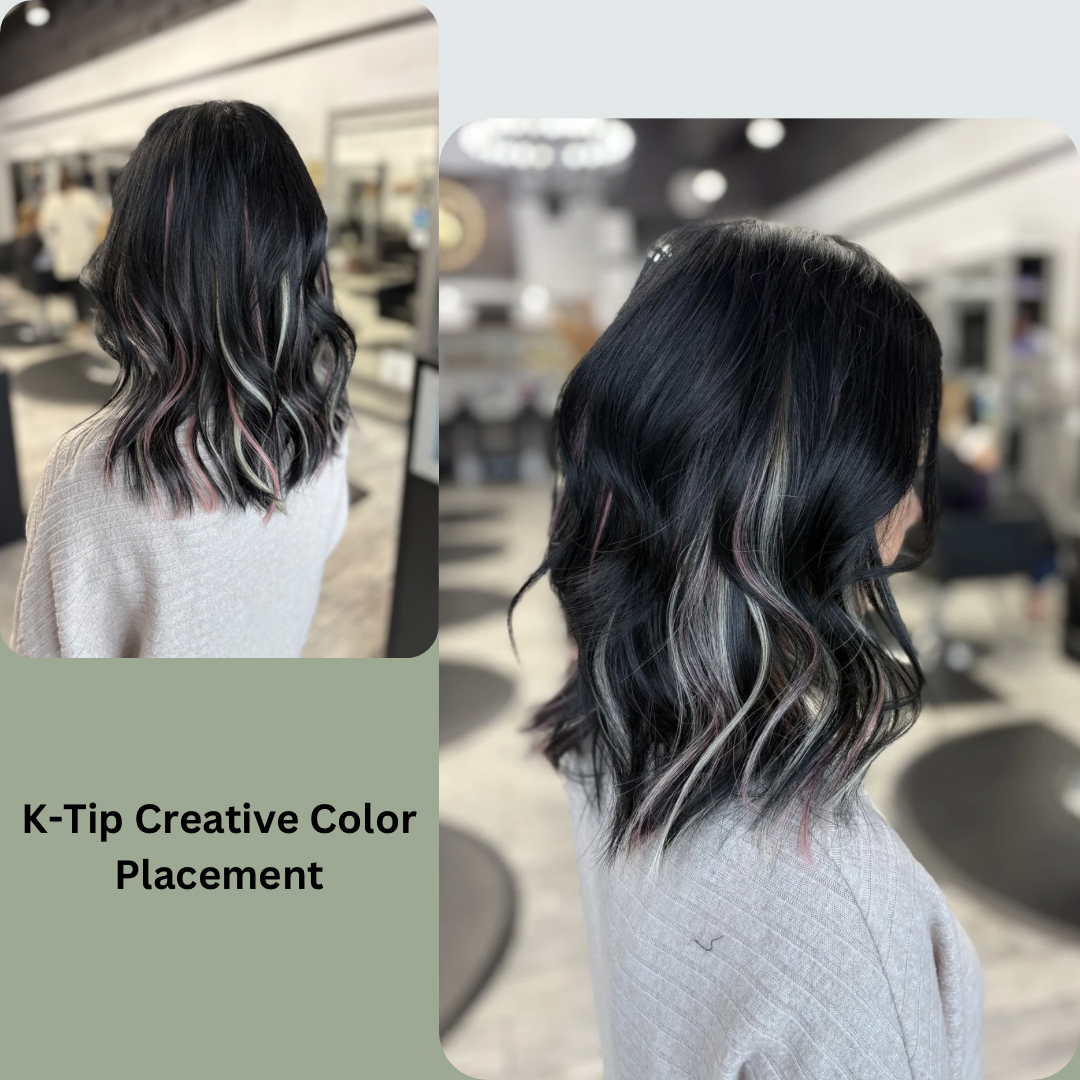 K-Tip Hair Extension Creative Color Placement