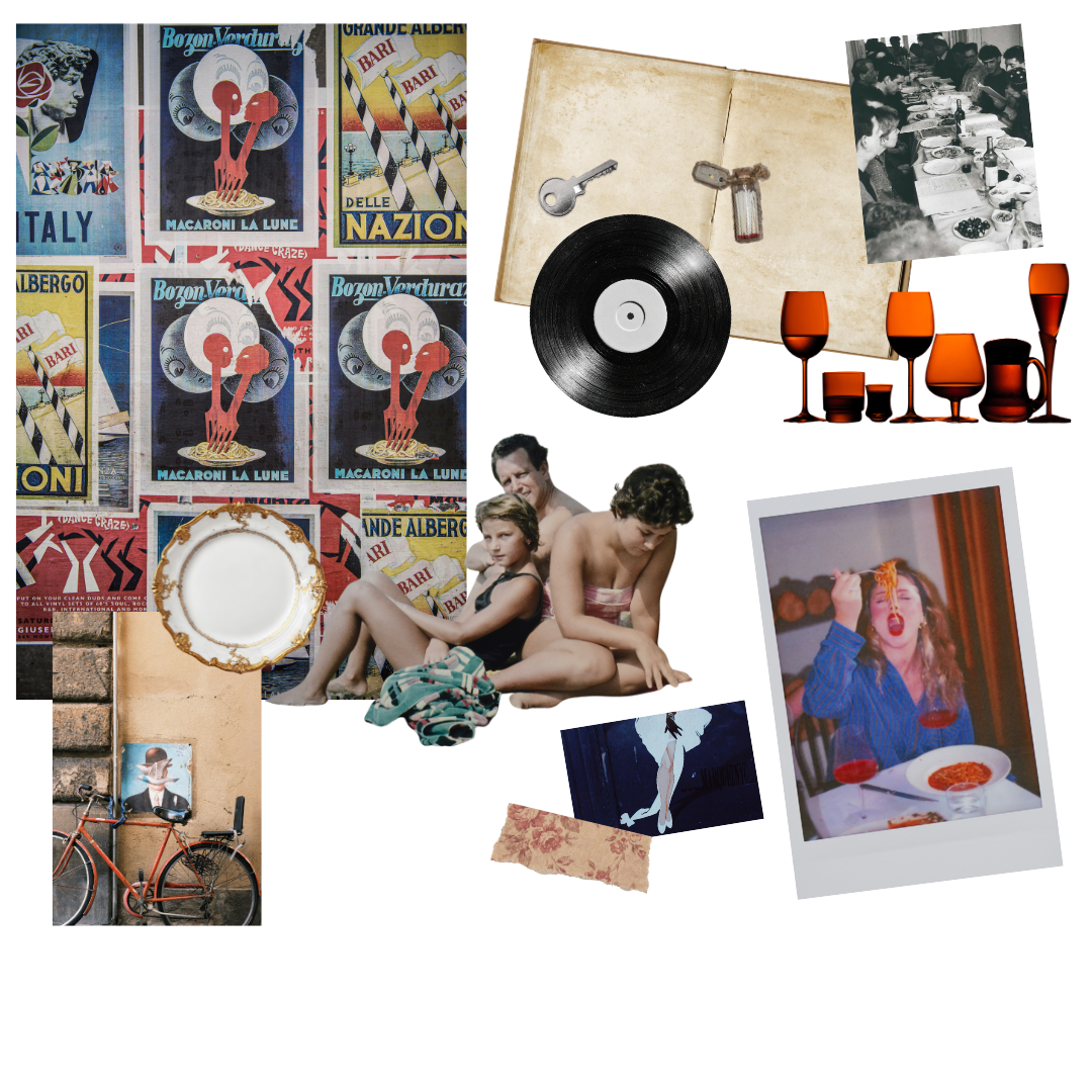 Italian American dining collage featuring classic dishes, family-style meals, and Los Angeles restaurant ambiance at Josephine Silver Lake