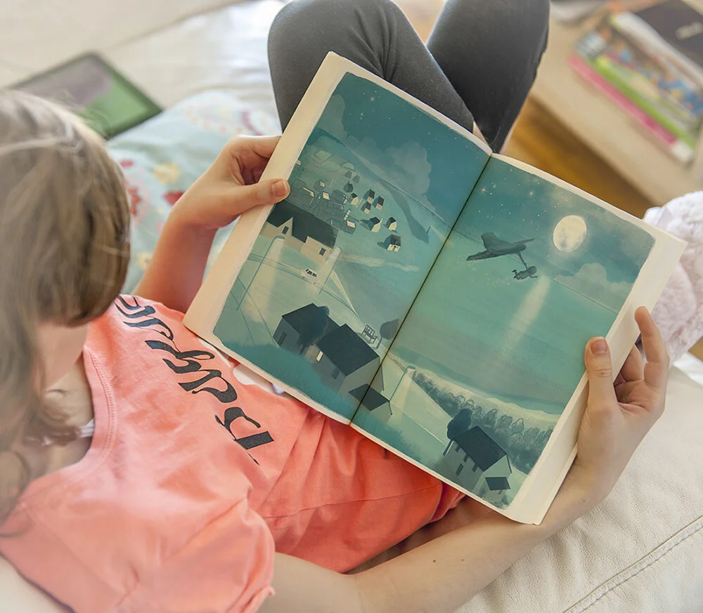 Polly skilfully guided them out of the window and they zoomed off in to the night sky…