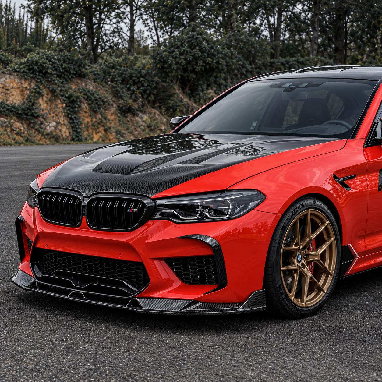 F90 Pre-LCI M-Style Carbon Fibre Front Lip V2