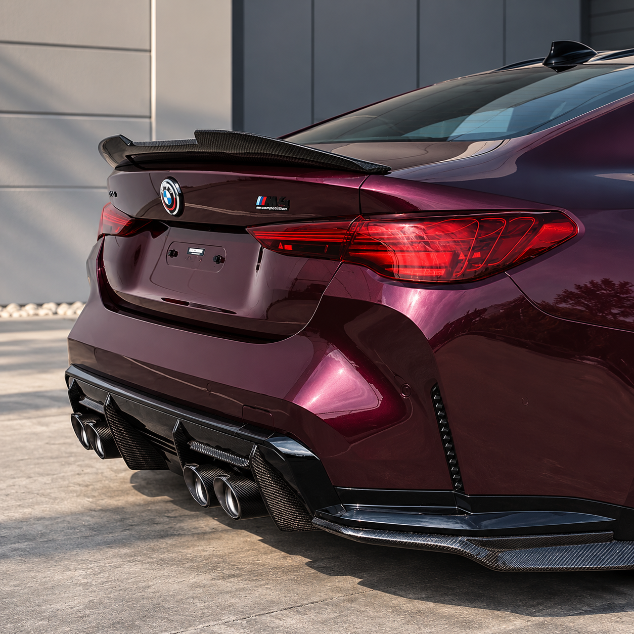 Burgundy BMW M4 Rear Detail.png
