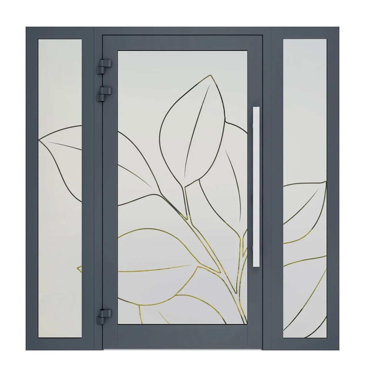 European Entry Door | Sanblasted Glass Design