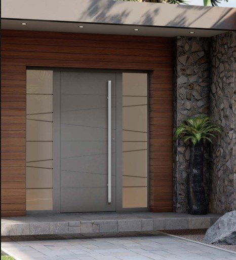 Luxury European Entry Door | Sablasted Glass