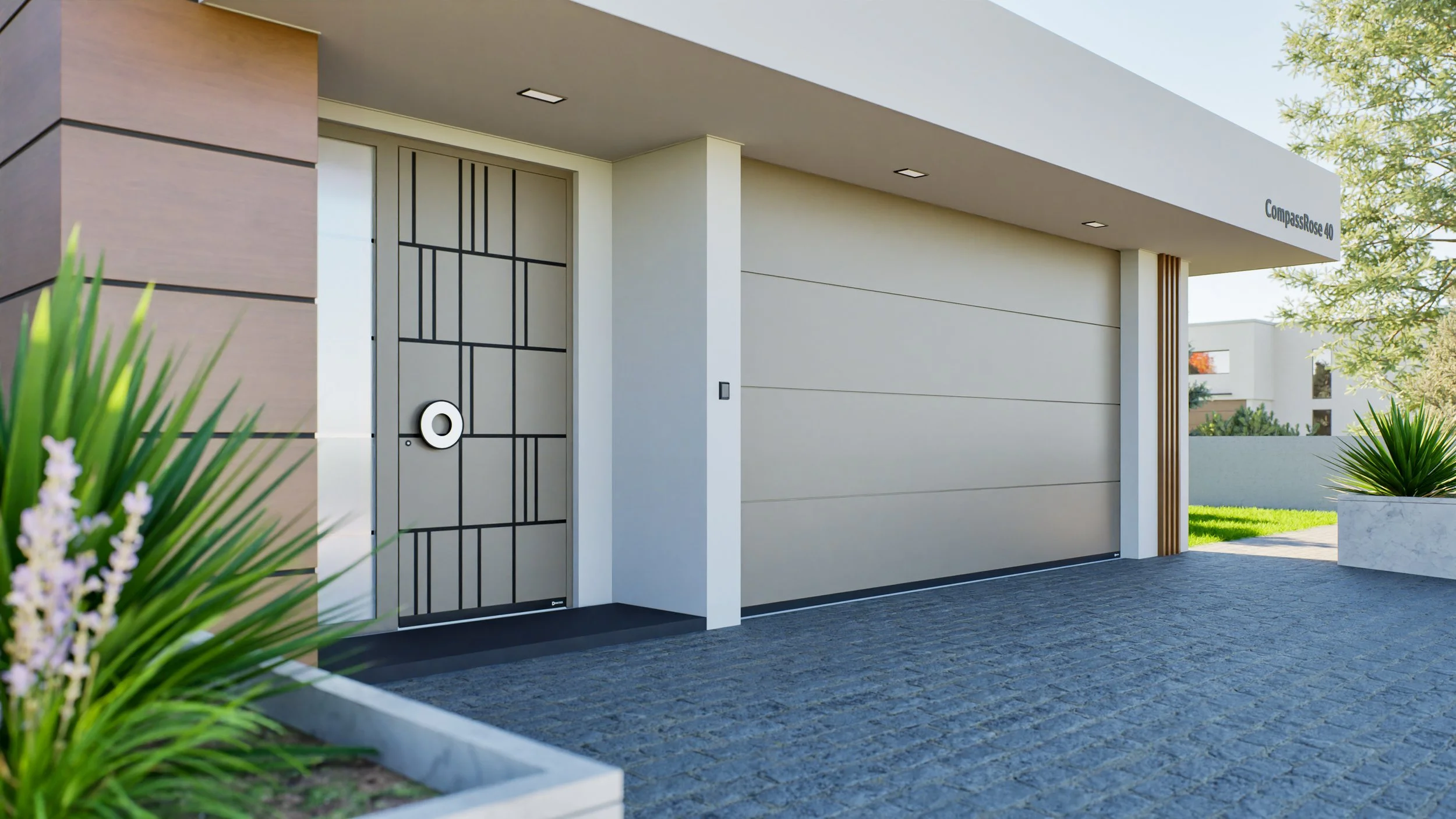 modern garage door system with thermal insulation